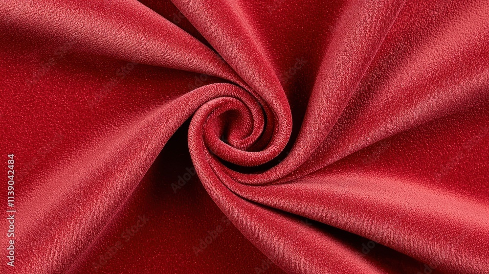 Poster elegant red fabric texture in spiral arrangement for design use