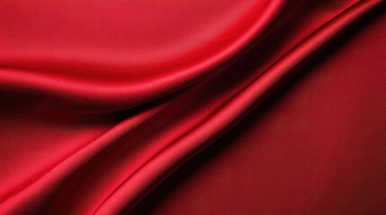 Obraz premium Elegant Red Silk Fabric with Smooth Drapes and Shiny Finish