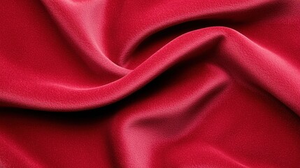 Fototapeta premium Smooth Red Silk Fabric with Soft Texture and Elegant Drapery