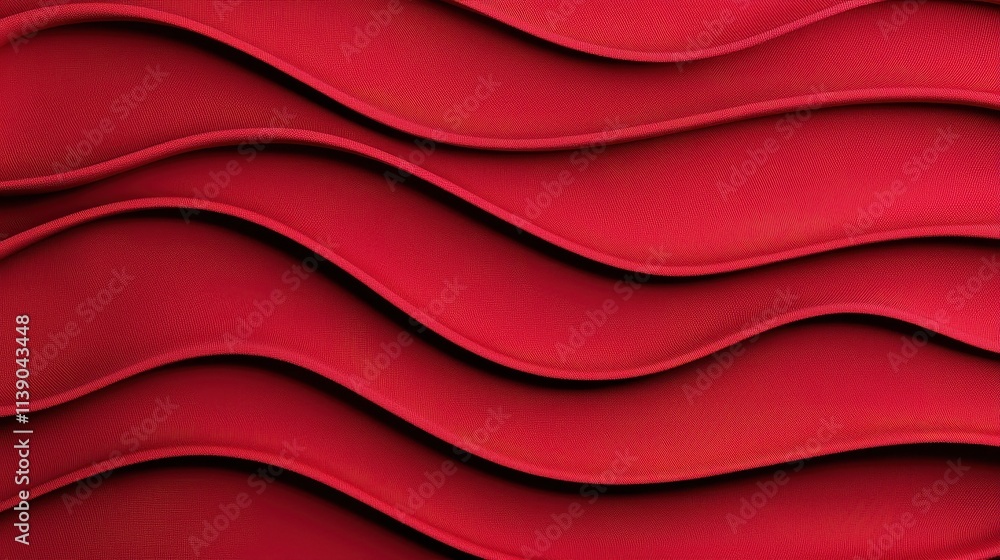 Poster abstract red waves pattern textile surface for background design