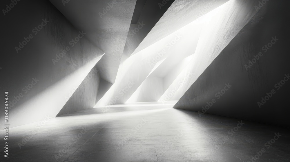 Poster abstract 3d render light design with geometric shape