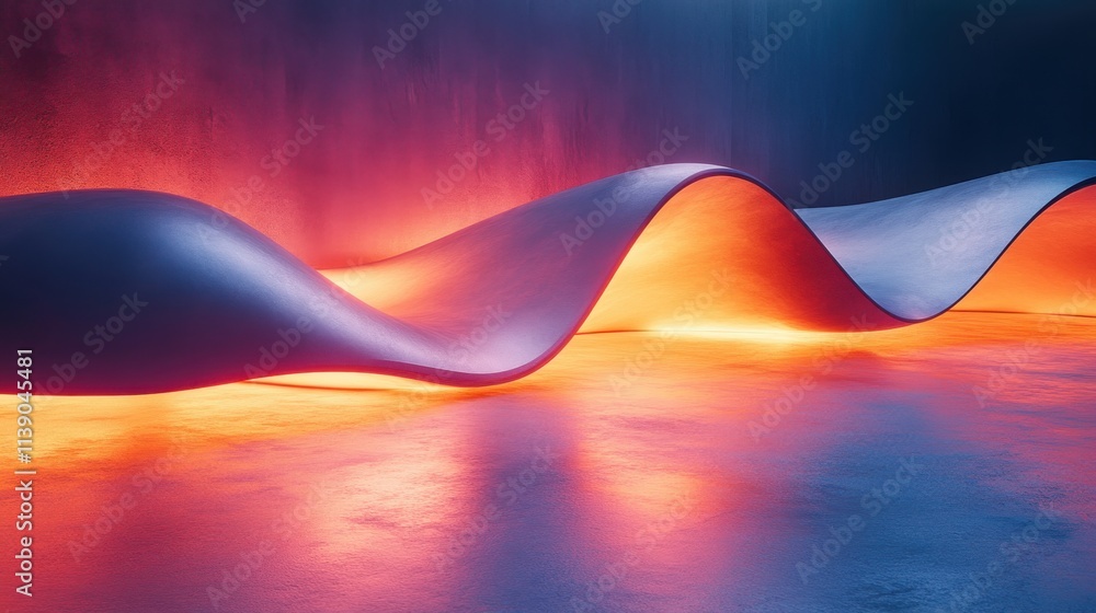 Poster abstract 3d render light design with geometric shape