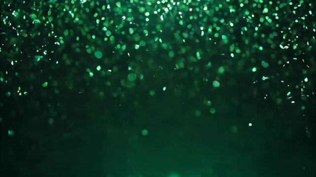 green sparkles background. Festive glitter background