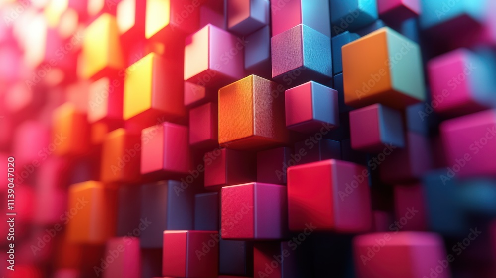 Poster abstract 3d render modern background with cubes geometric desig