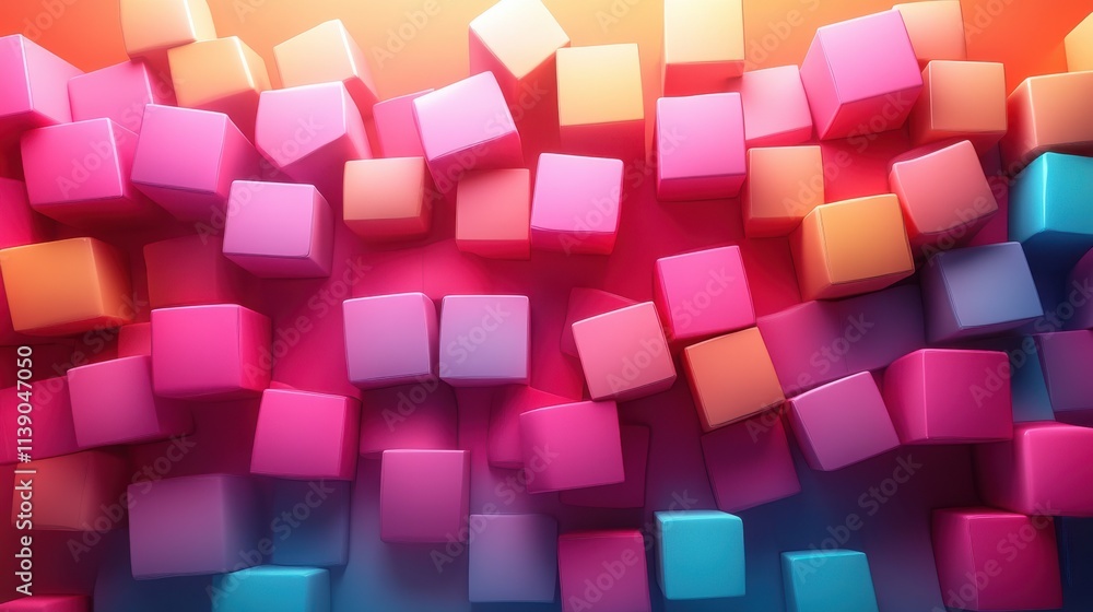 Poster abstract 3d render modern background with cubes geometric desig