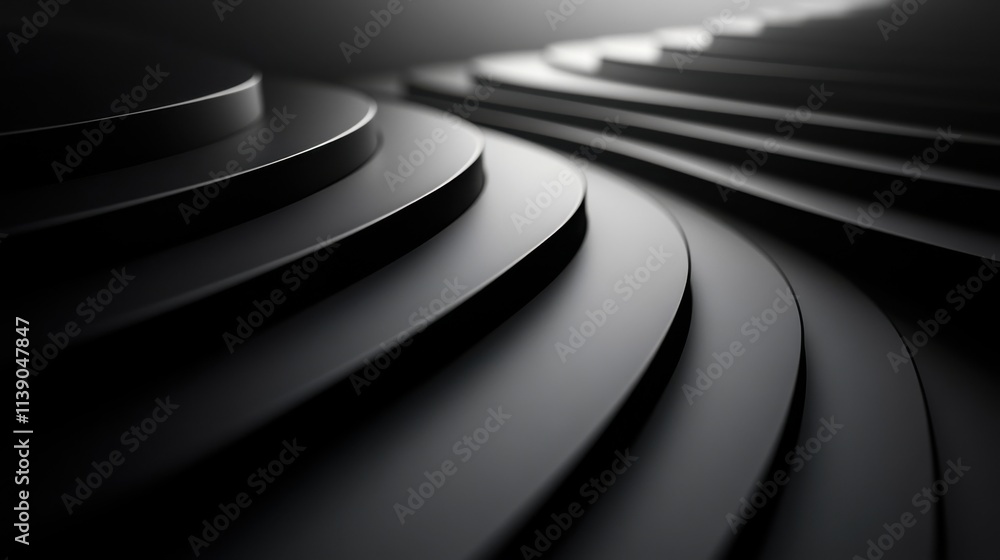 Poster abstract 3d render of dark lines modern background desig