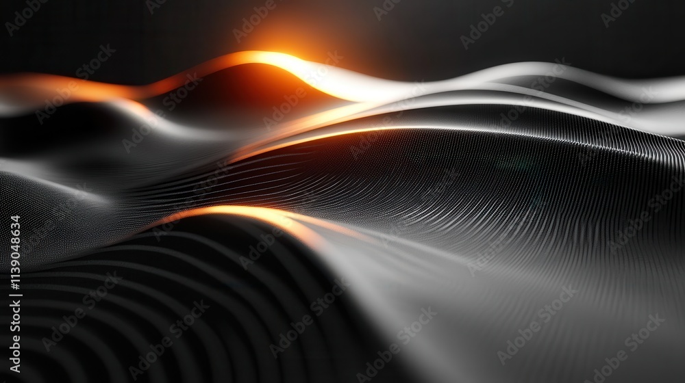 Poster abstract 3d render of wavy line