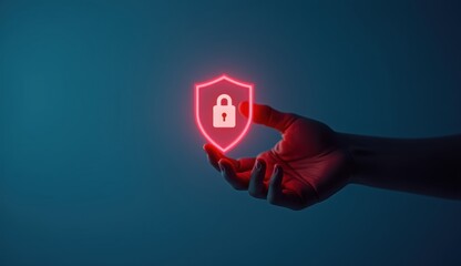 A hand reaching out to hold a floating padlock symbolizing data protection and cybersecurity