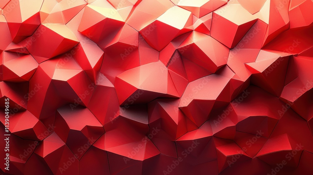 Poster abstract 3d render red geometric background design seamless looped vide