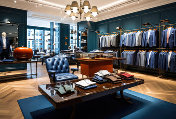 Modern Elegant Men's Clothing Store Interior