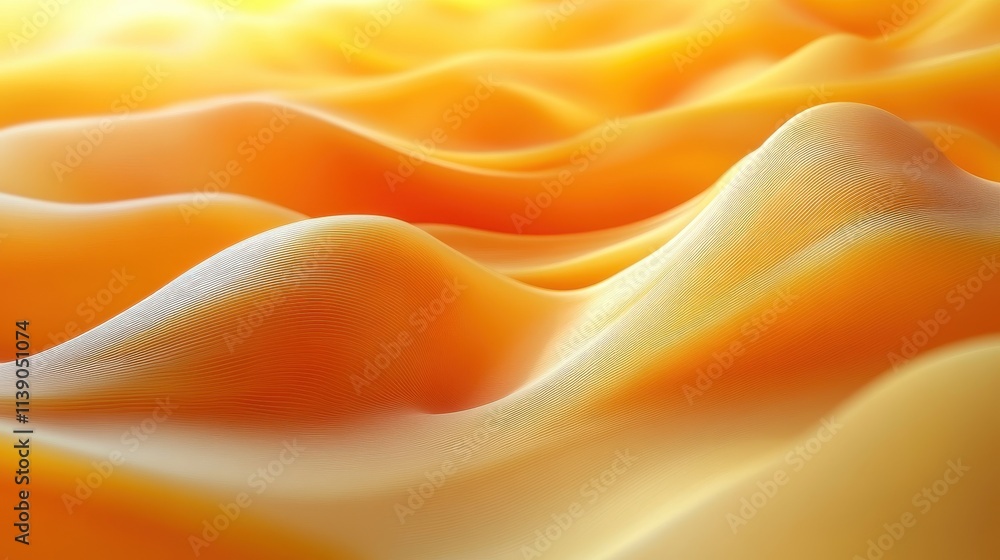 Poster abstract 3d render yellow background design with curved line