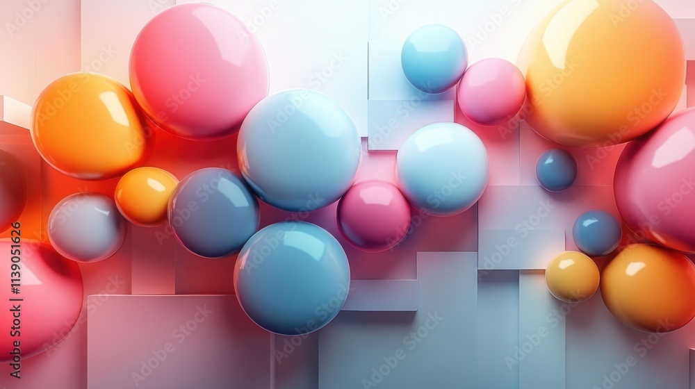 Aufkleber abstract 3d rendered animation rotating geometric shapes on white background video loo