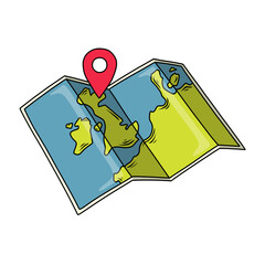 paper map with location pins