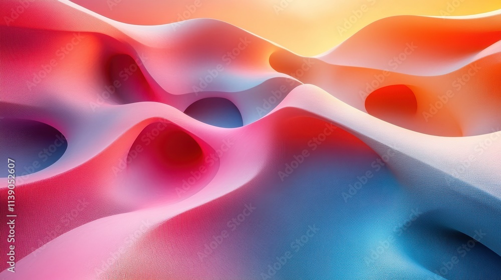 Poster abstract 3d rendering composition with simple shapes modern background desig