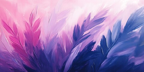 Obraz premium Abstract pink and purple feather painting.
