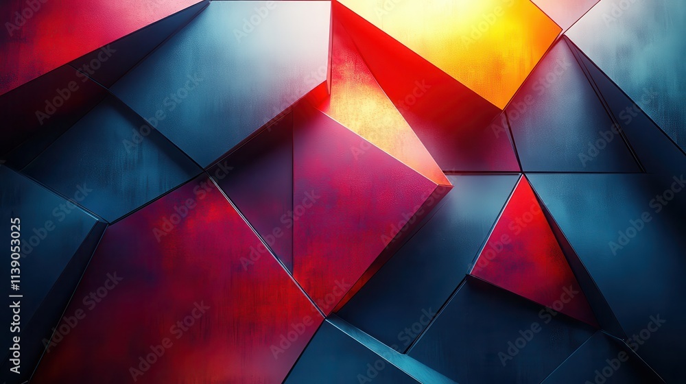 Aufkleber abstract 3d rendering of a geometric background futuristic modern desig