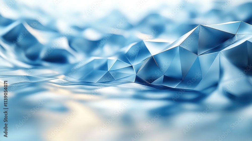Poster abstract 3d rendering of chaotic plexus surface contemporary background with futuristic polygonal sh