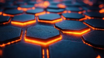 Obraz premium abstract 3d rendering of futuristic surface with hexago