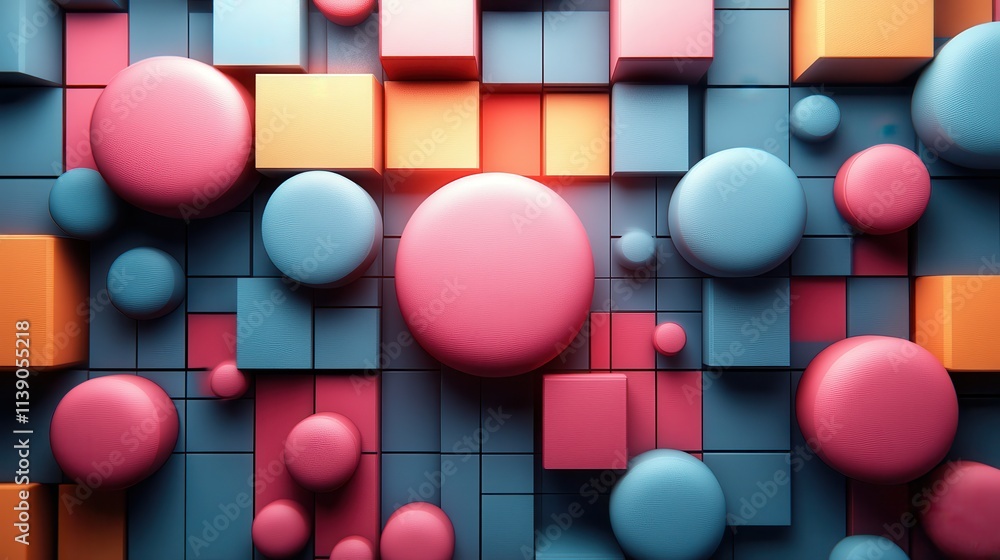 Poster abstract 3d rendering of geometric background futuristic modern desig