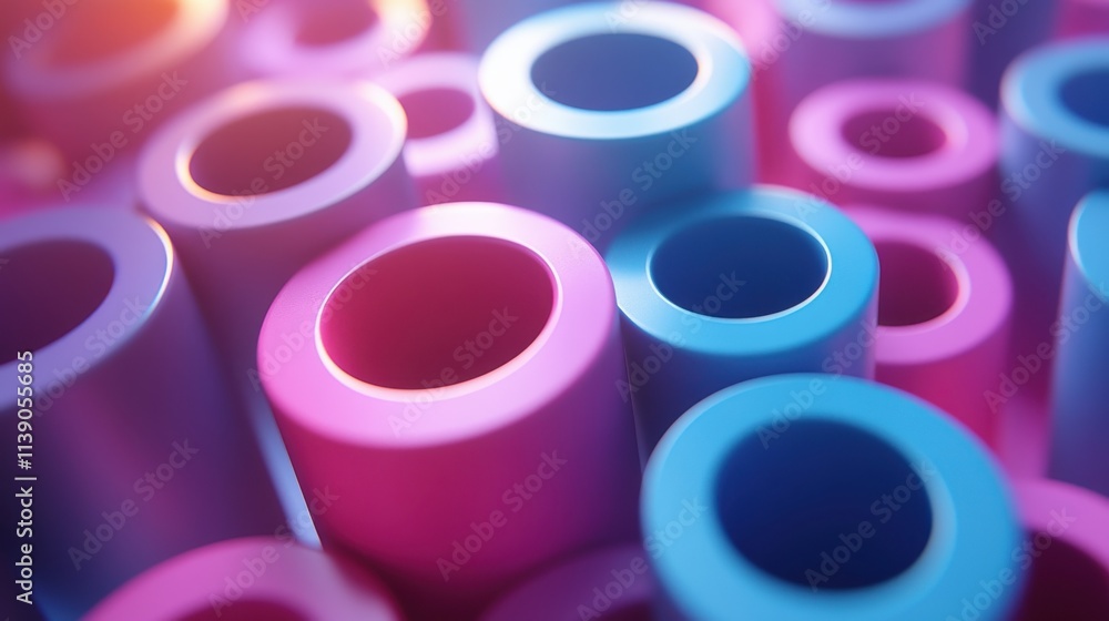Poster abstract 3d rendering of geometric shapes computer generated loop animation modern background seamle