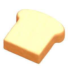 斜め上から見た食パンの3Dイラスト