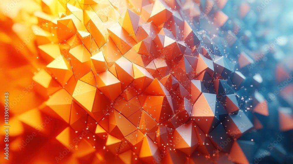 Poster abstract 3d rendering of geometric shapes modern background looped animation seamless motion design 