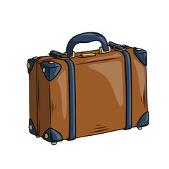 Classic leather travel suitcase with vintage style