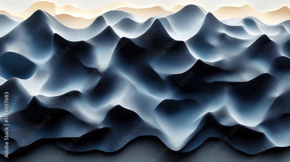 Poster abstract 3d rendering of low poly surfa
