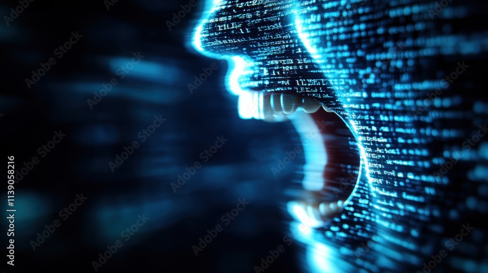 Poster digital scream emotional expression through data visualization virtual space graphic art futuristic 