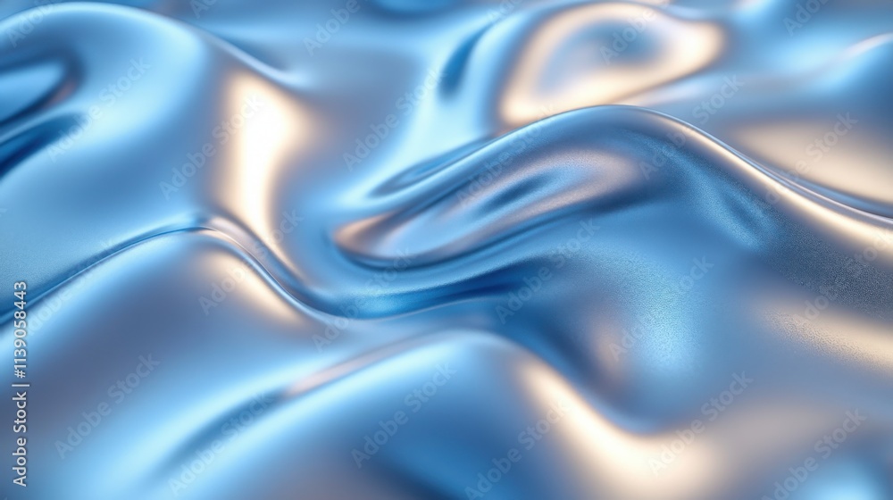 Poster abstract 3d rendering of smooth surface with ripples cloth with waves modern background design for p