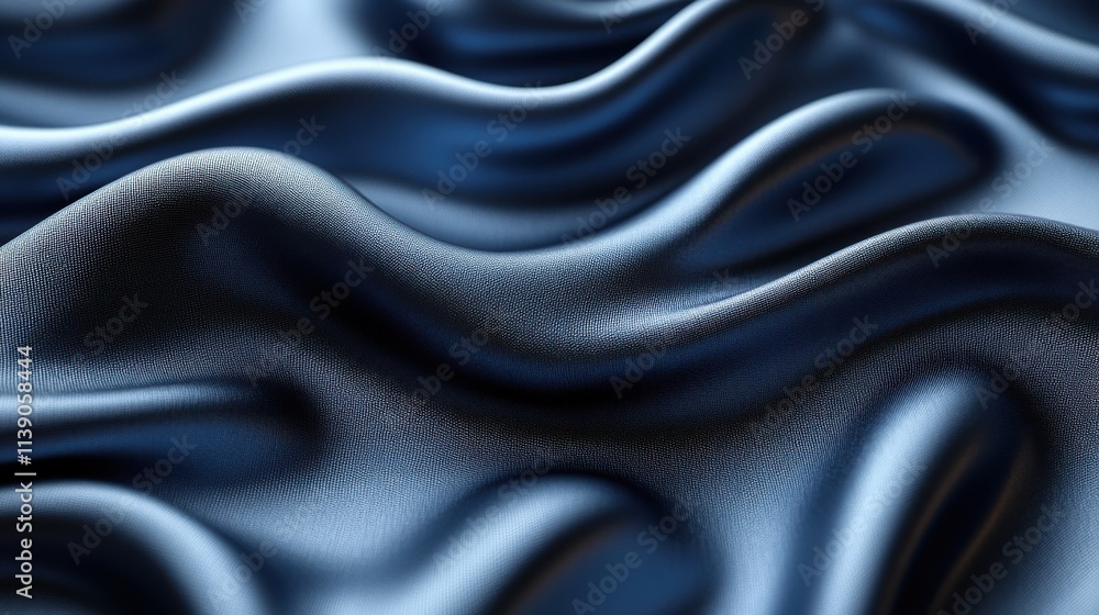Poster abstract 3d rendering of smooth surface with ripples cloth with waves modern background design for p