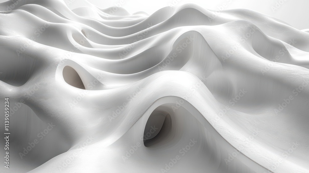 Poster abstract 3d rendering of white surfa