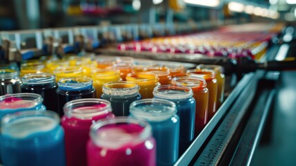 Printing Ink Factory: A facility that manufactures high-quality inks for the printing industry, ensuring vibrant colors and precise printing results for various applications.

