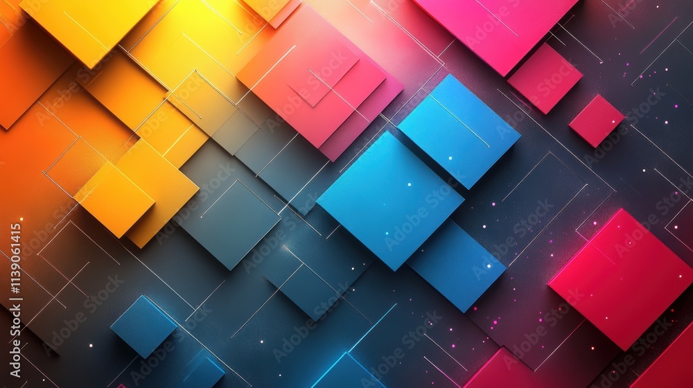 Aufkleber abstract background design colorful composition with geometric shape
