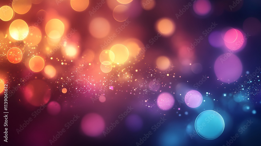Poster Abstract Colorful Bokeh Lights Background Image