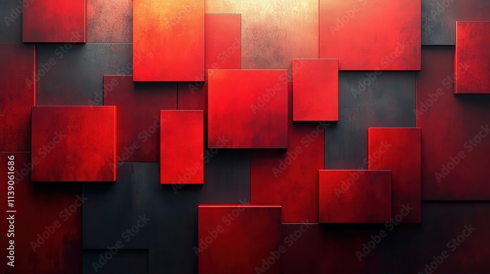 Aufkleber abstract background design composition with red geometric shape