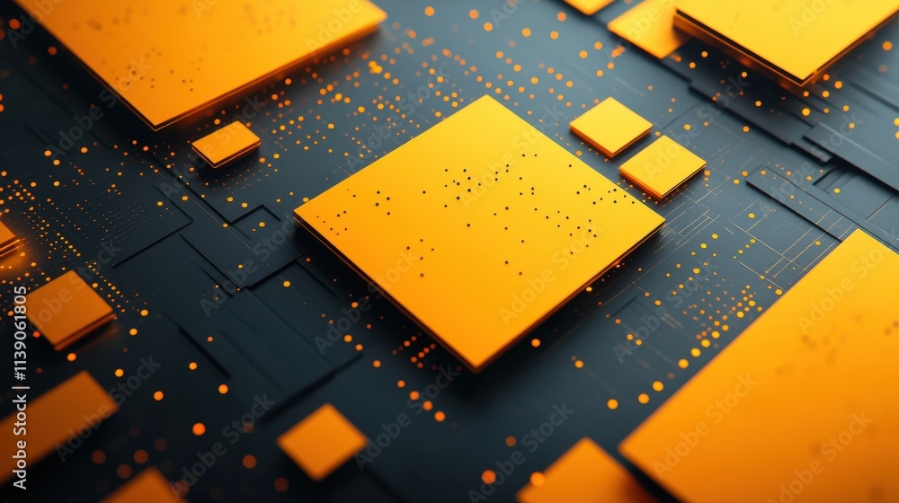 Poster abstract background design composition with yellow geometric shape
