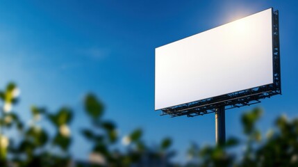 Obraz premium Billboard advertising space urban outdoor blank display in nature scenic background marketing potential