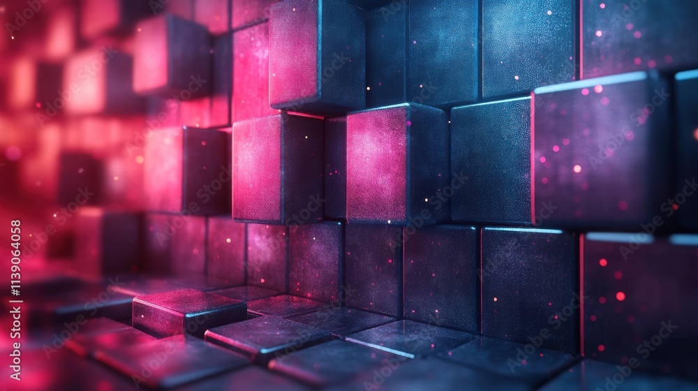 Poster abstract background design with squares seamless looped animatio