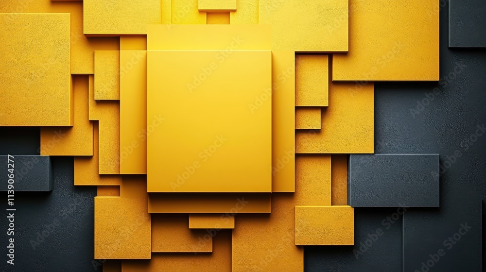 Poster abstract background design yellow composition with geometric shape