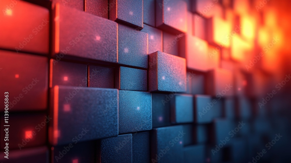Poster abstract background with squares geometric design seamless looped animatio