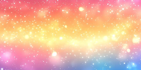 Fototapeta premium Pastel rainbow bokeh background with sparkles and glitter.