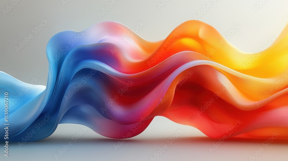 Aufkleber abstract colorful twisted shape 3d rende