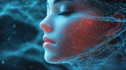 abstract futuristic human head 3d rende