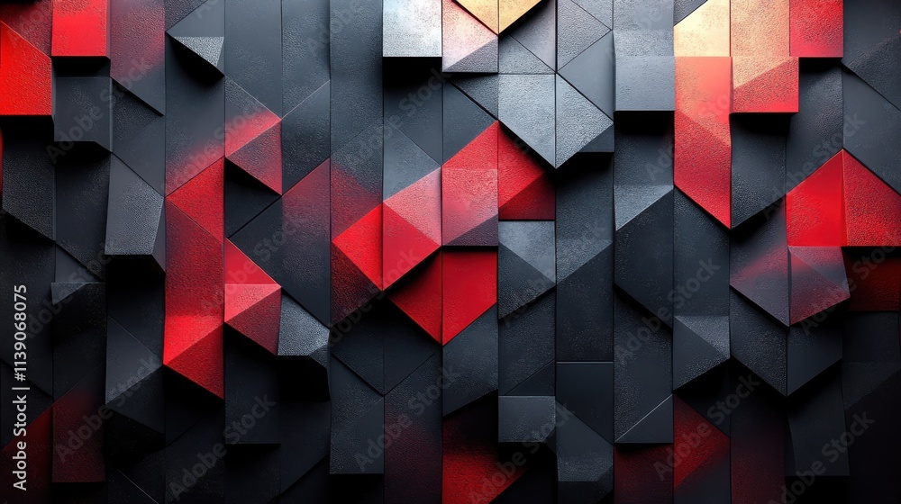 Poster abstract geometric composition dark background design 3d rende