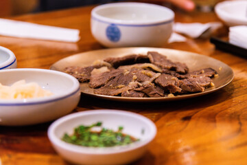 steamed beef slices on the dish