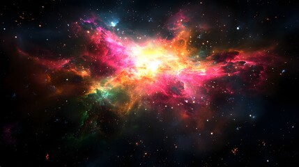Vibrant Nebula Cosmic Clouds Interstellar Dust And Stars