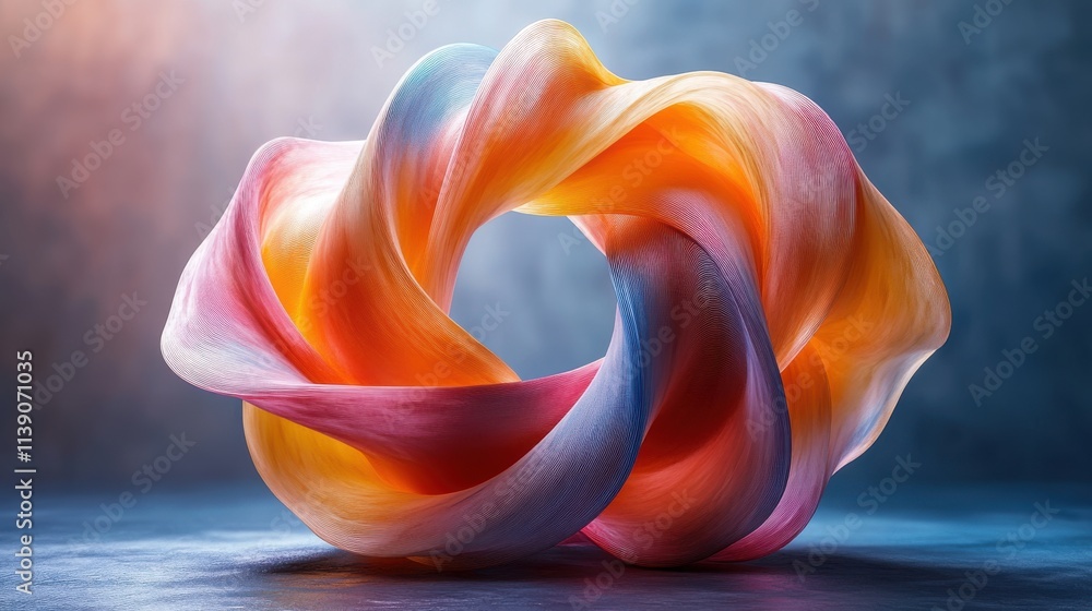 Poster abstract multicolored shape 3d rende