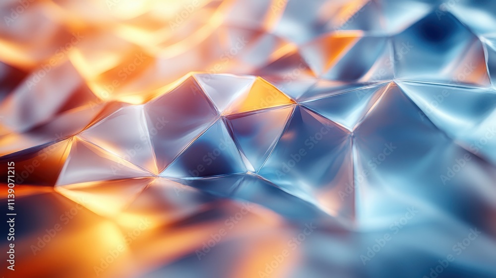Poster abstract polygonal structure 3d rende