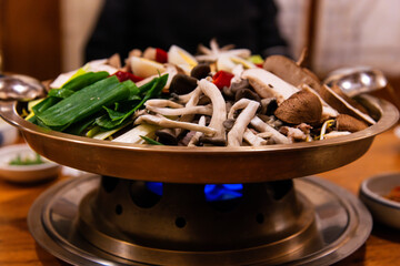 Korean hot pot, a Korean cuisine
